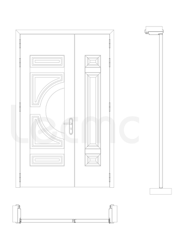 Cửa thép vân gỗ 2 cánh LM404