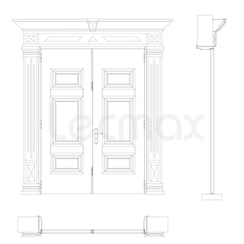 Cửa thép vân gỗ 2 cánh lm409